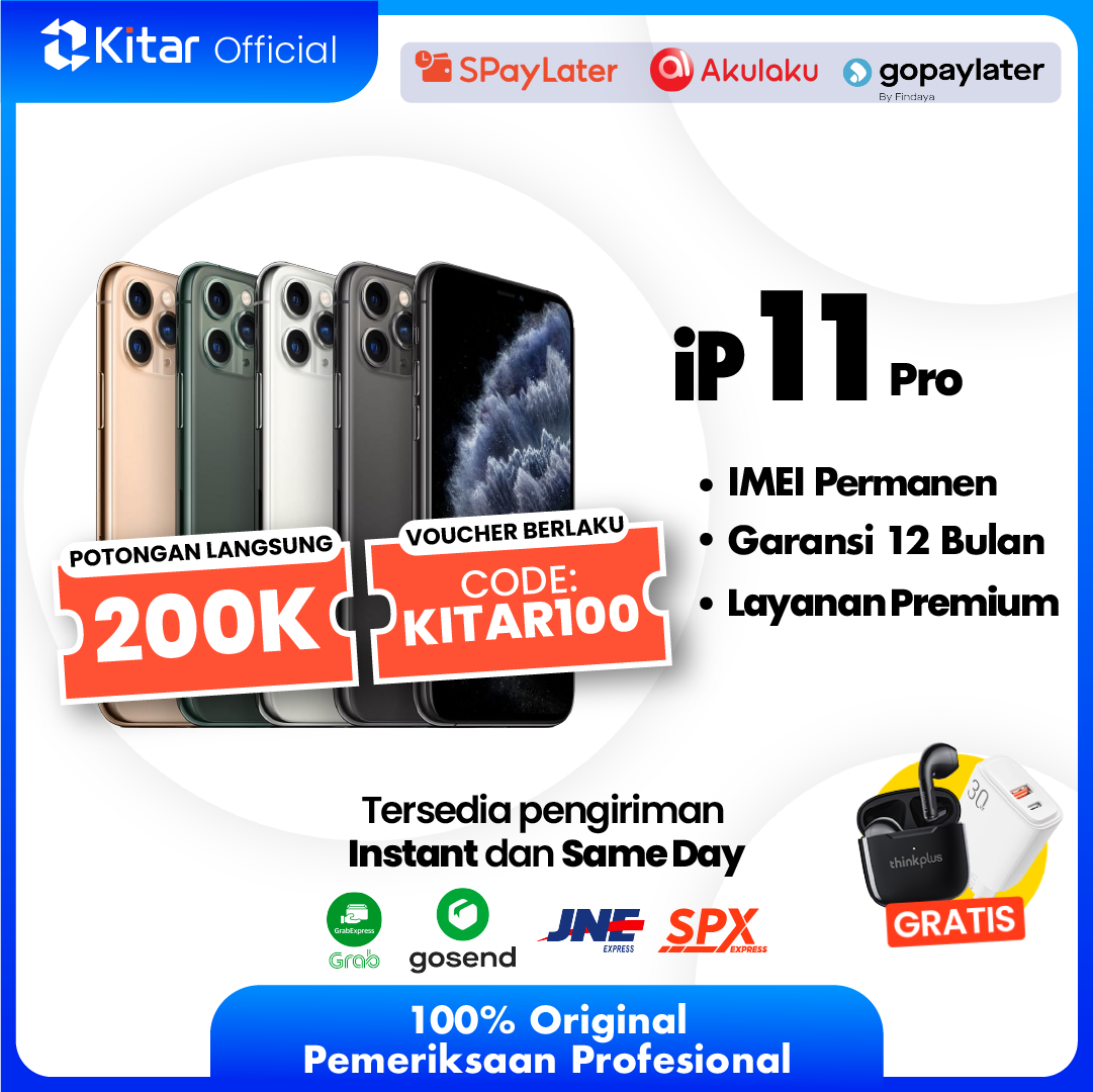 iPhone 11 Pro Second Original Resmi IMEI Permanen + Garansi 1 Tahun - Kitar