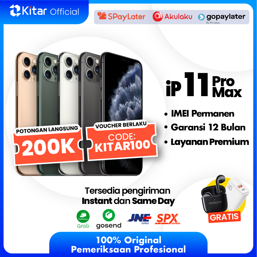 iPhone 11 Pro Max Second Original Resmi IMEI Permanen + Garansi 1 Tahun - Kitar