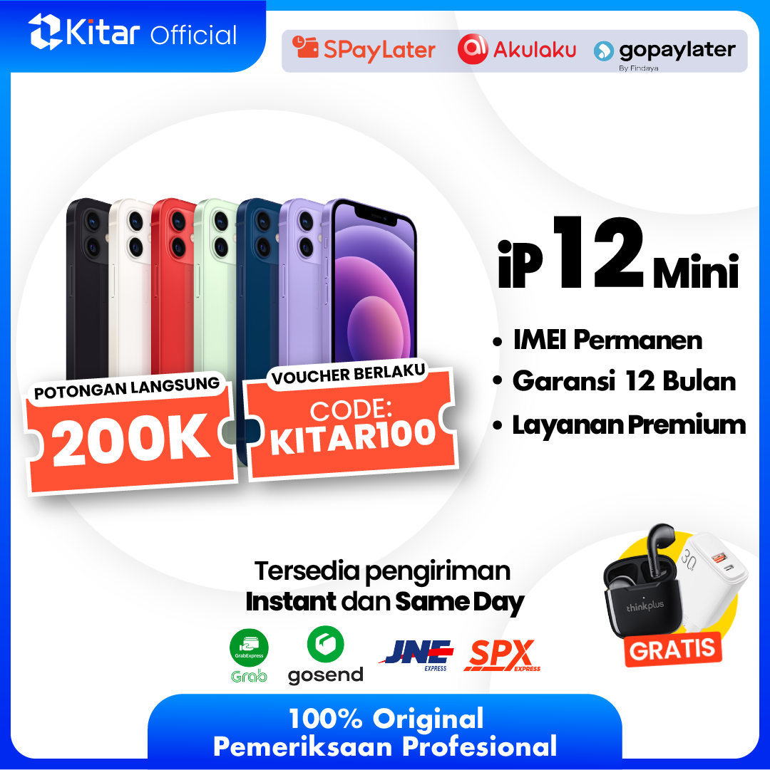 iPhone 12 Mini Second Original Resmi IMEI Permanen + Garansi 1 Tahun - Kitar