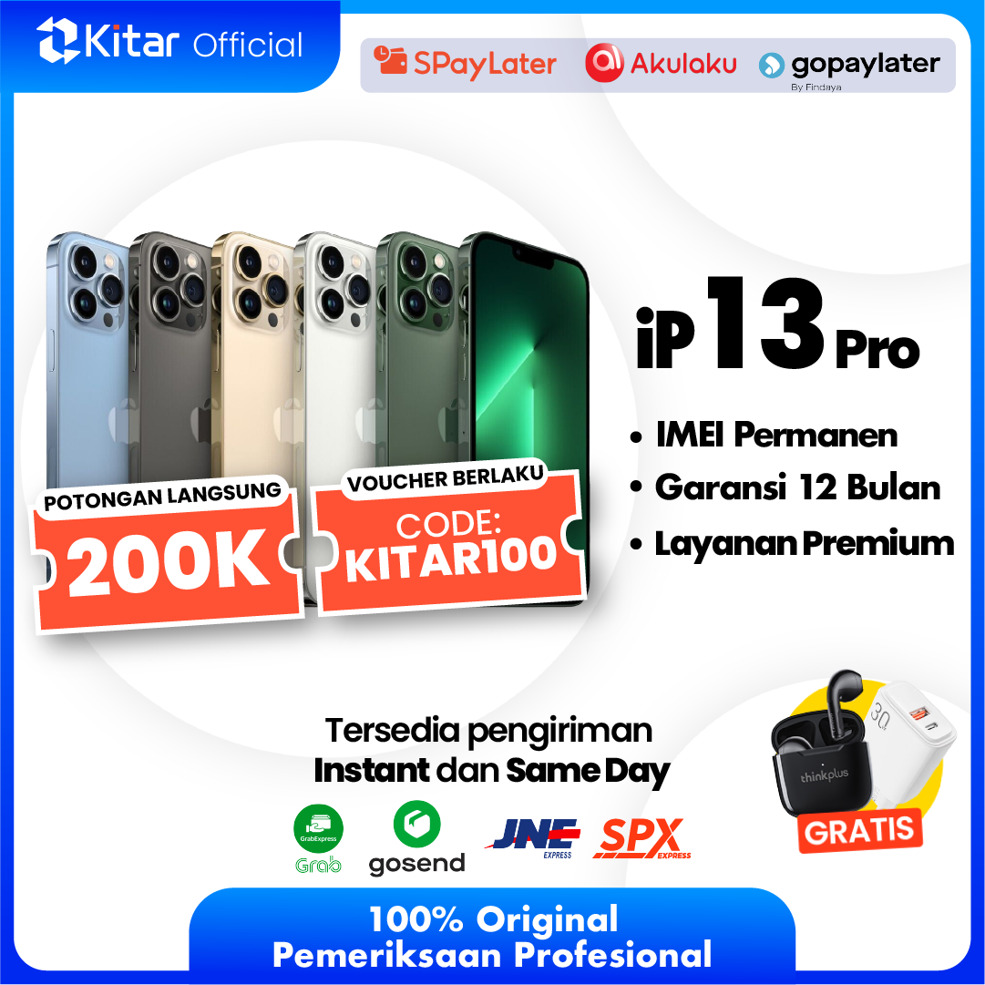 iPhone 13 Pro Second Original Resmi IMEI Permanen + Garansi 1 Tahun Kitar