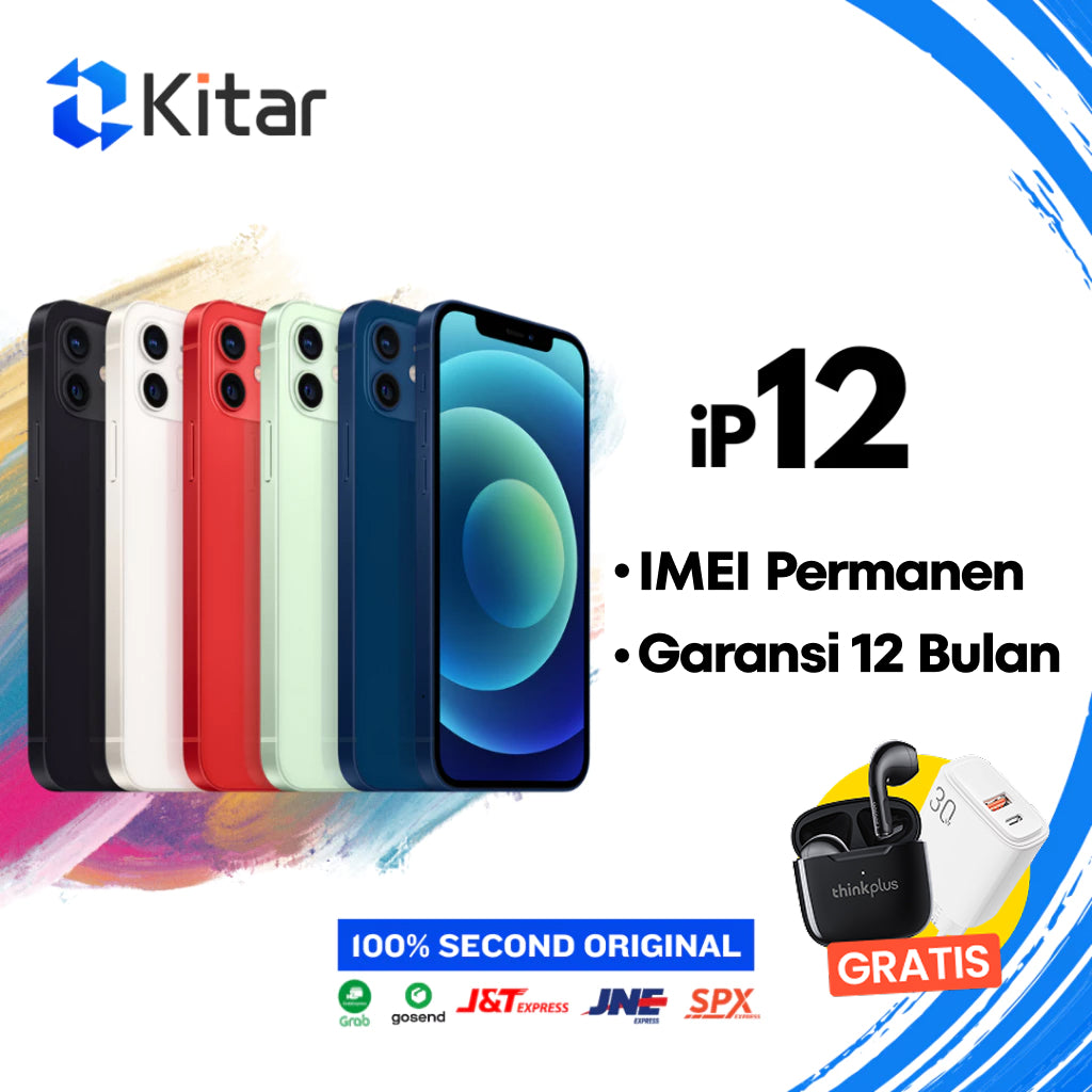 iPhone 12 ex iBox Beacukai IMEI Permanen Garansi 12 Bln 100% Original Second Resmi FULLSET BC 128GB 256GB 512GB 1TB