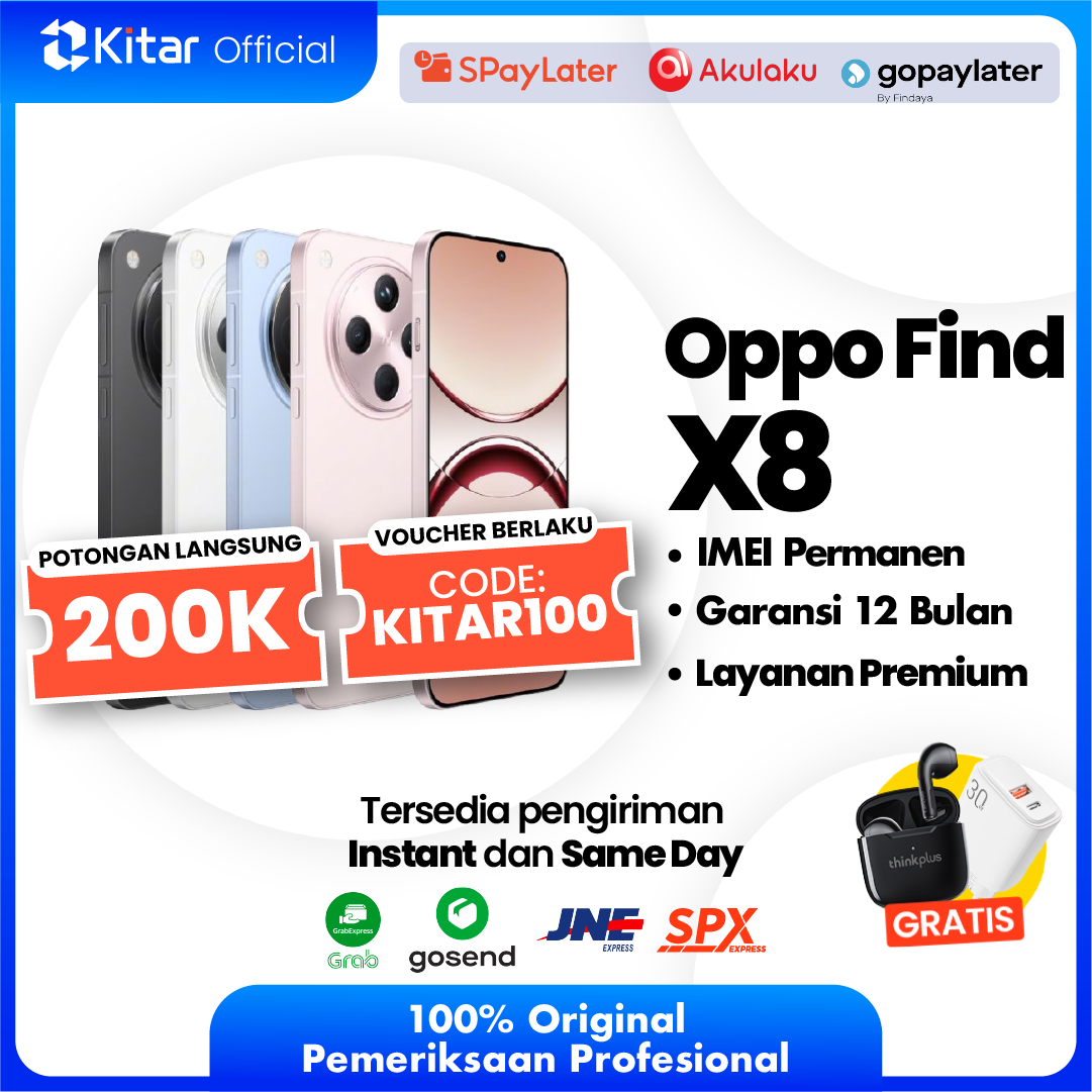 Oppo Find X8 Second Original Resmi IMEI Permanen + Garansi 1 Tahun Kitar