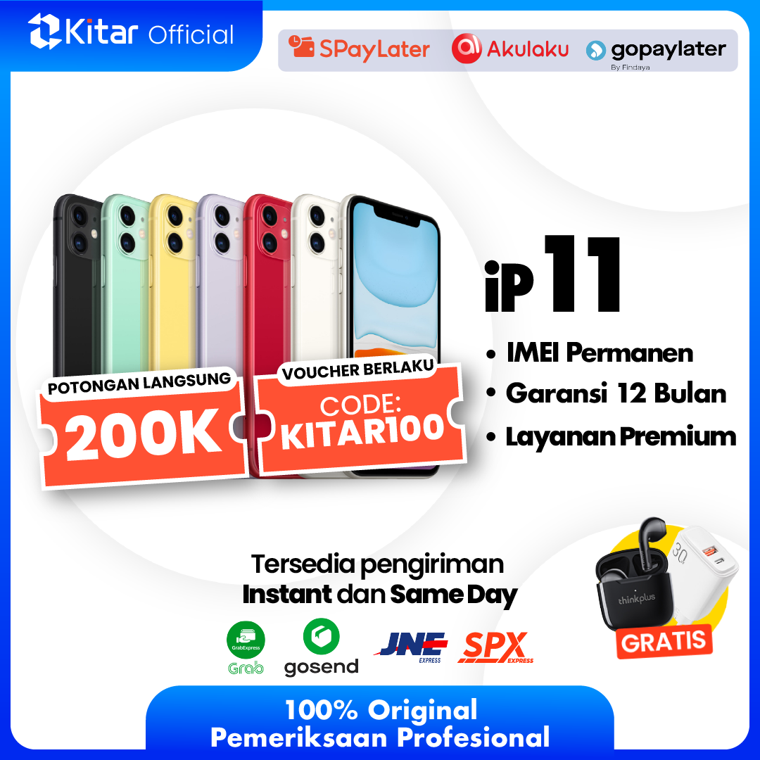 iPhone 11 Second Original Resmi IMEI Permanen + Garansi 1 Tahun - Kitar