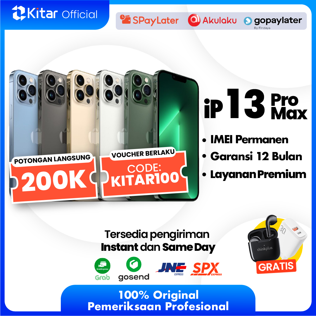iPhone 13 Pro Max Second Original Resmi IMEI Permanen + Garansi 1 Tahun - Kitar